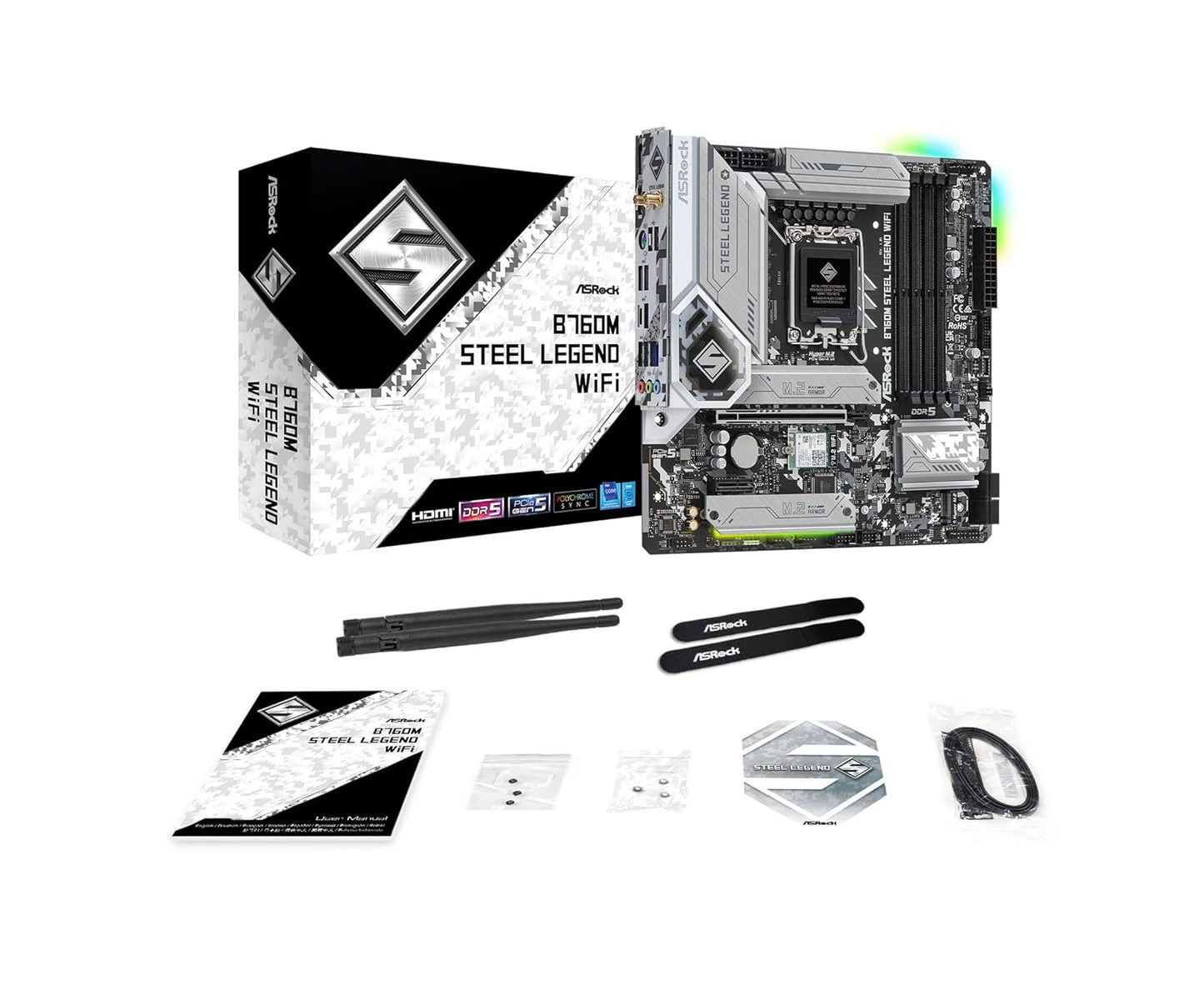 ASROCK B760M STEEL LEGEND WIFI DDR5 MICRO ATX MOTHERBOARD