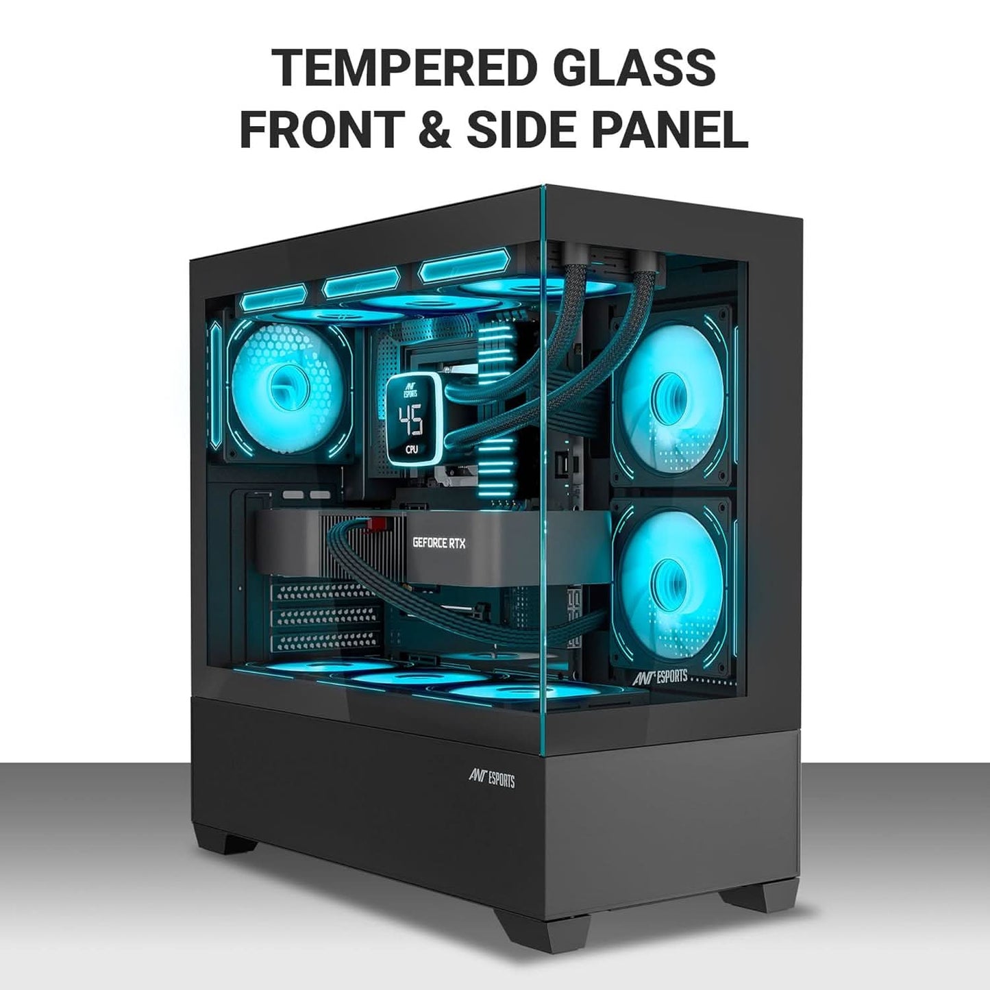 ANT ESPORTS CRYSTAL Z3 ARGB (ATX) MID TOWER CABINET (BLACK)
