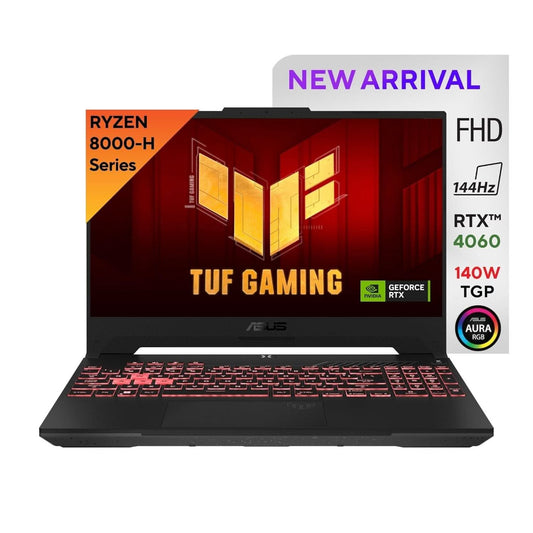 ASUS TUF GAMING A15, 15.6 INCH FHD 144HZ 250NITS, AMD RYZEN 9 8945H PROCESSOR, GAMING LAPTOP (16GB RAM/1TB SSD/NVIDIA GEFORCE RTX 4060/WINDOWS 11/OFFICE HOME/MECHA GRAY/2.2 KG), FA507UV-LP137WS