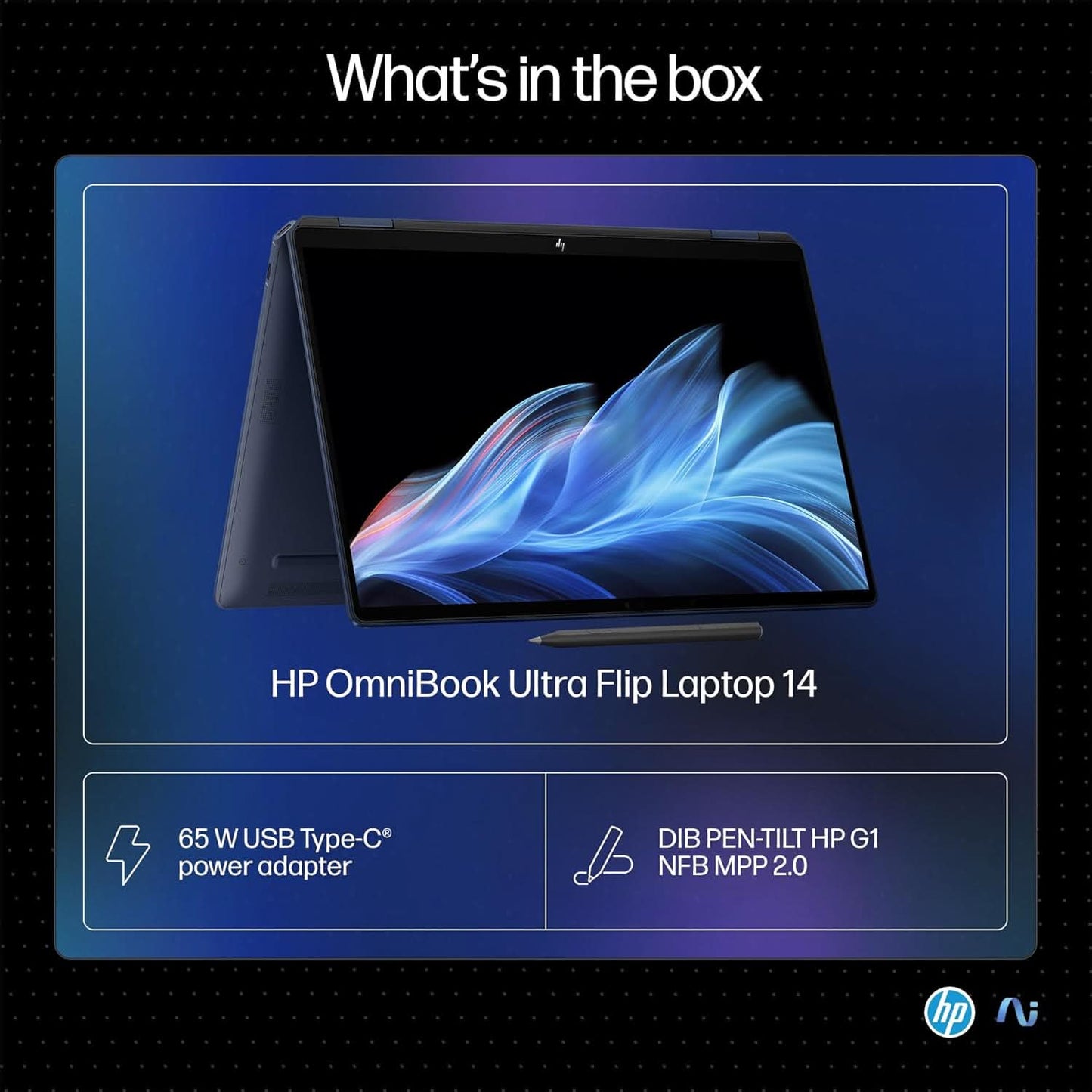 HP OMNIBOOK ULTRA FLIP NEXT GEN AI PC ULTRA 7 (32GB RAM/1TB SSD/2.8K OLED 16:10 90% STBR TOUCHSCREEN 500 NITS/WINDOWS 11/9MP CAMERA/POLY STUDIO/BACKLIT KB/MSO/14 INCH (35.6CM)/BLUE/1.34KG) FH0046TU LAPTOP