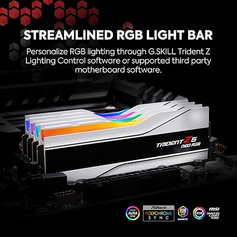 GSKILL TRIDENT Z5 NEO RGB 64GB (32GBX2) DDR5 6000MHZ DESKTOP RAM (WHITE) CL36
