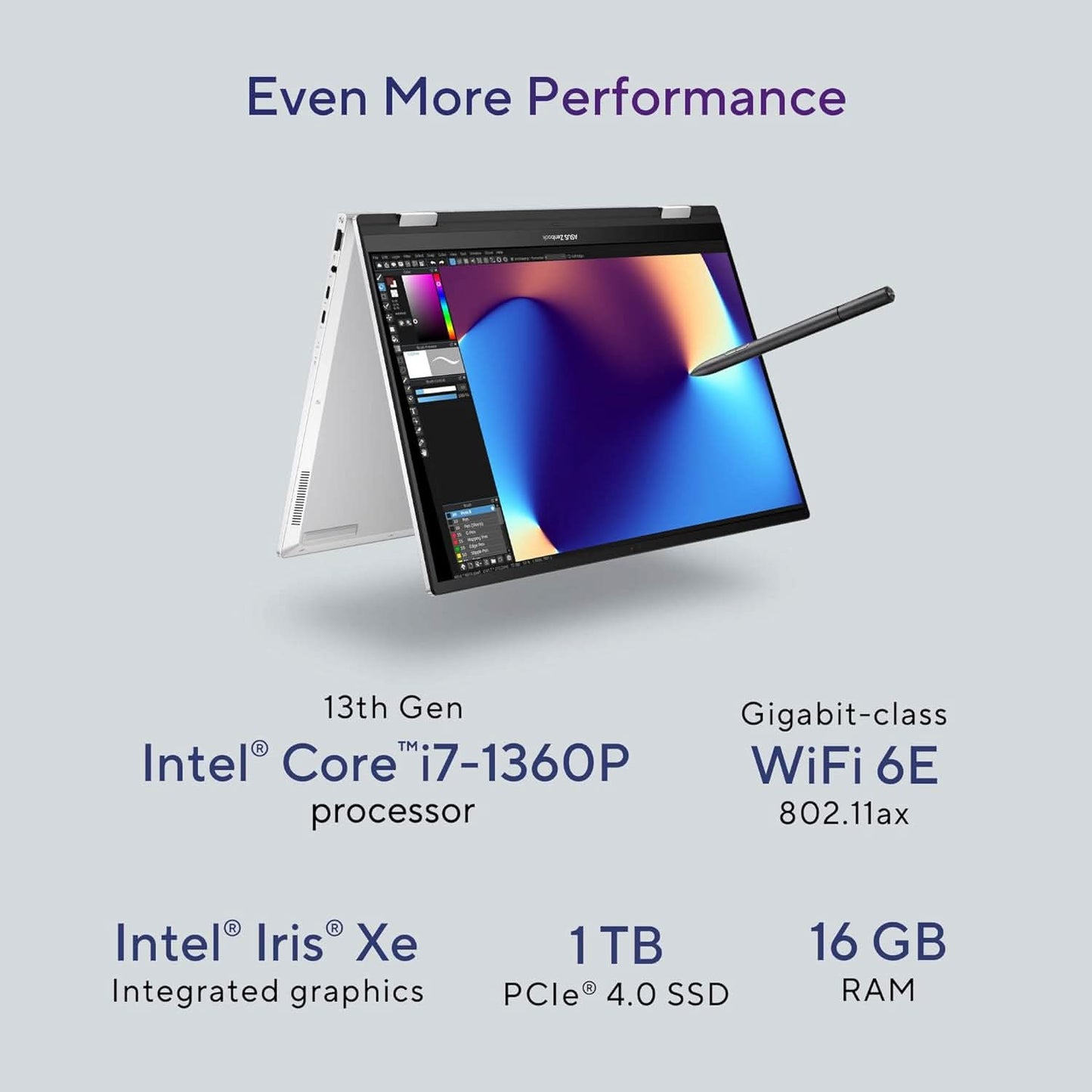 ASUS ZENBOOK 14 FLIP OLED (2023), INTEL CORE EVO I7-1360P 13TH GEN, 14 INCH (35.56 CM) 2.8K 90HZ OLED, (16GB RAM & 1TB SSD), UP3404VA-KN753WS MARSHMALLOW MD100 MOUSE (GRAY)