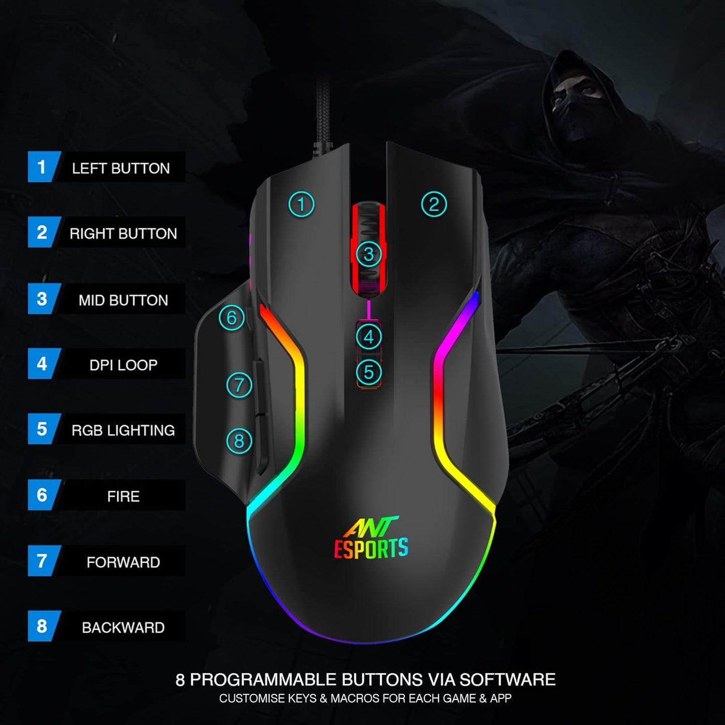 ANT ESPORTS GM320 RGB WIRED GAMING MOUSE