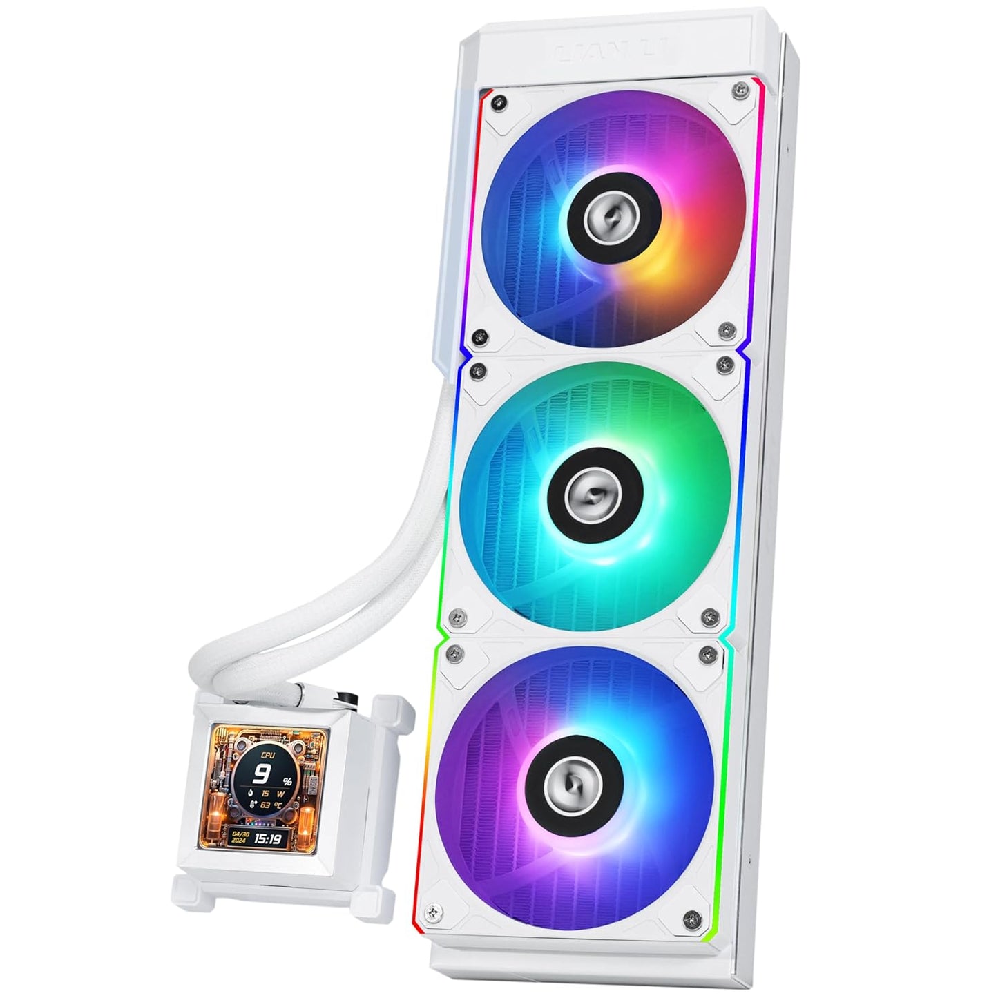 LIAN LI HYDROSHIFT LCD 360R ARGB CPU LIQUID COOLER (WHITE)