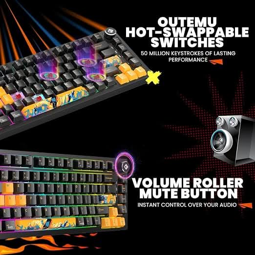 Cosmic Byte Phantom TKL Tri- Mode Mechanical Keyboard Black