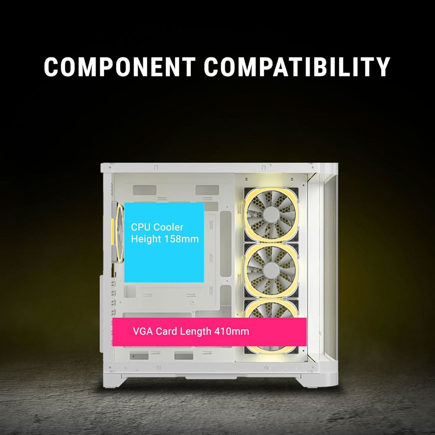 ANT ESPORTS CRYSTAL ARC ARGB WHITE ATX MID TOWER CASE