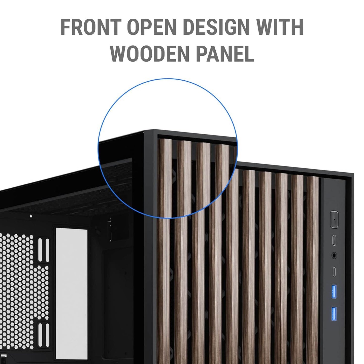 ANT ESPORTS ZEN WOOD C3 (ATX) MID TOWER CABINET (BLACK)