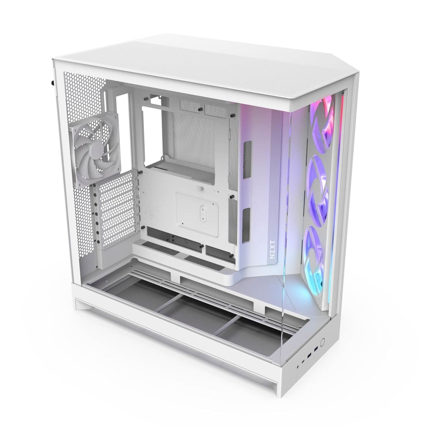 NZXT H9 FLOW RGB (2025) LARGE DUAL-CHAMBER MID-TOWER GAMING CABINET - WHITE (CM-H92FW-R1)