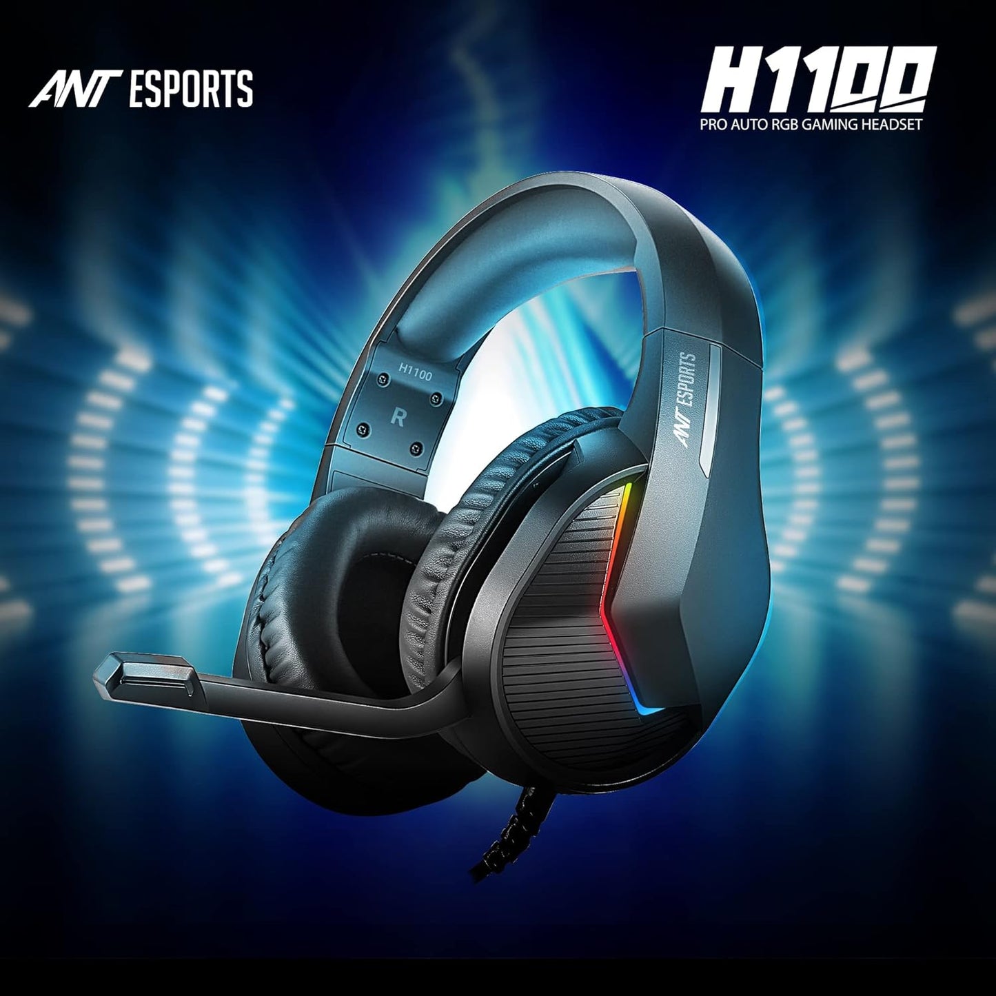 ANT ESPORTS H1100 PRO AUTO RGB WIRED GAMING HEADSET (BLACK)