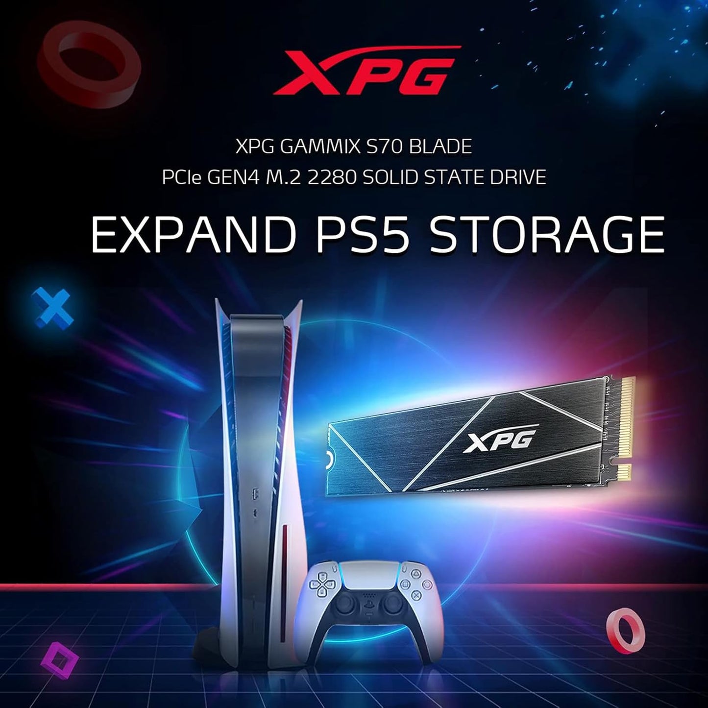 XPG GAMMIX S70B BLADE M.2 NVME 512GB PCIE GEN4 2280 INTERNAL GAMING SSD AGAMMIXS70B-512G-CS