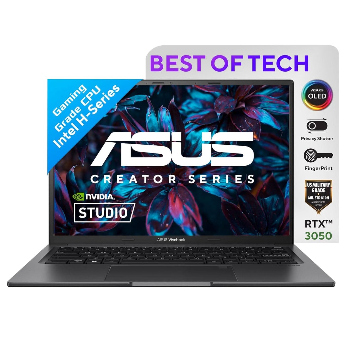 ASUS VIVOBOOK 14X OLED, INTEL CORE I5-13500H 13TH GEN, 14 INCH (35.56 CM) 2.8K 90HZ OLED, CREATOR/GAMING LAPTOP (16 GB RAM/512 SSD/4GB GEFORCE RTX 3050/WIN11/INDIE BLACK/1.45 KG), K3405VCB-KM541WS