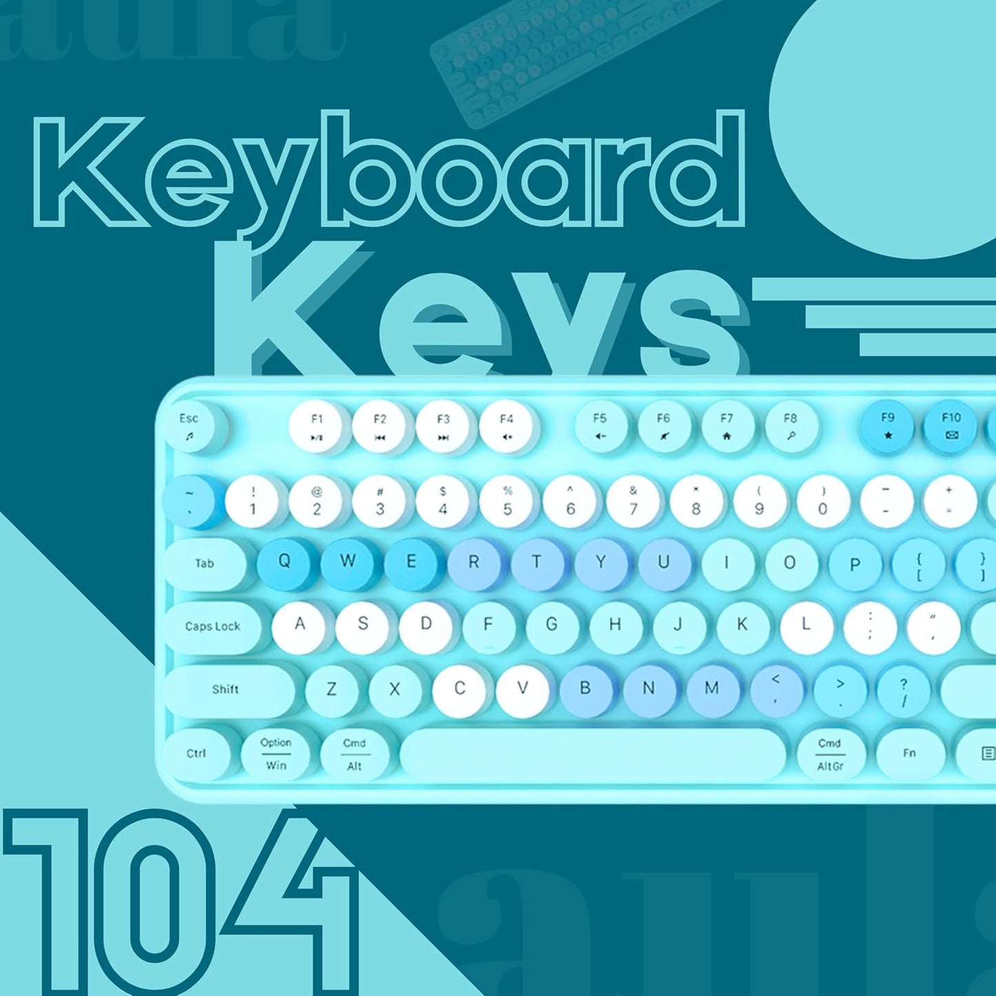 AULA AC306 WIRELESS KEYBOARD MIX BLUE