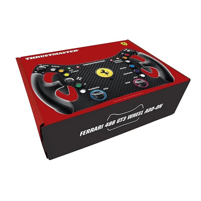 Thrustmaster Ferrari 488 GT3 Wheel Add-On, Racing Wheel Rim, PC, PS5, PS4, Xbox Series X|S, Xbox One, Officially Licensed by Ferrari