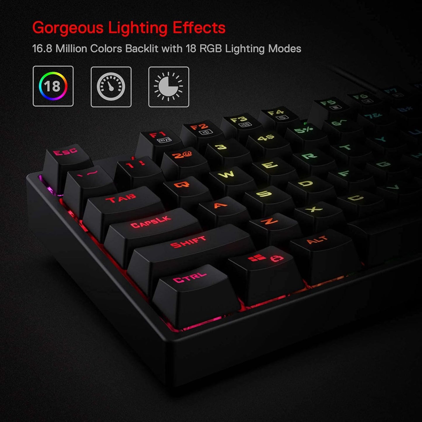 REDRAGON K582RGB SURARA USB GAMING RGB KEYBOARD BLACK