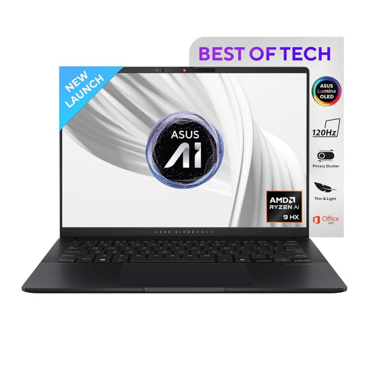 ASUS VIVOBOOK S 14 OLED, 3K OLED 16:10, 120HZ 400 NITS, AMD RYZEN AI 9 HX 370 PROCESSOR 2.0GHZ, BUILT-IN AI (24GB RAM/512GB SSD/WINDOWS 11/OFFICE 2021/NEUTRAL BLACK/1.3 KG), M5406WA-PP961WS