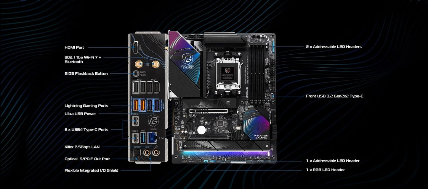 ASROCK PHANTOM GAMING X870 RIPTIDE WIFI MOTHERBOARD
