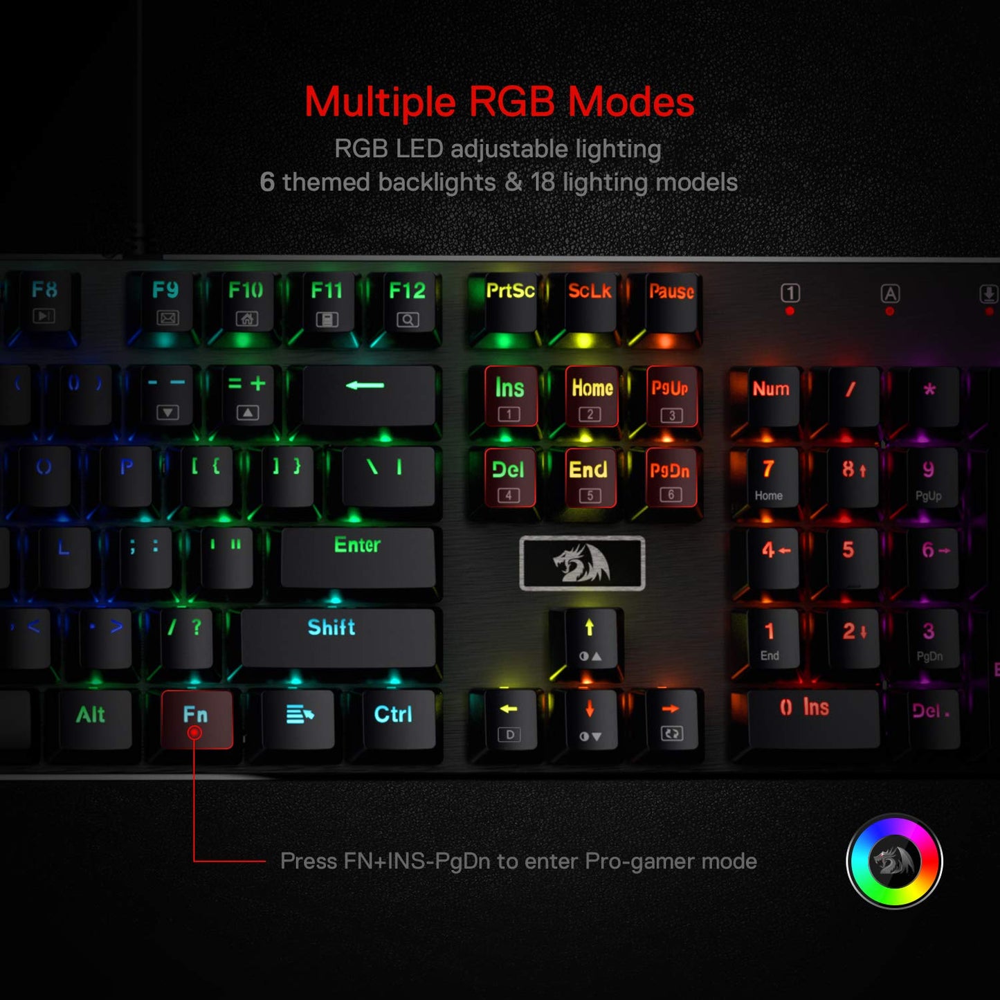 REDRAGON K556 RGB DEVARAJAS MECHANICAL (BROWN SWITCH) KEYBOARD BLACK