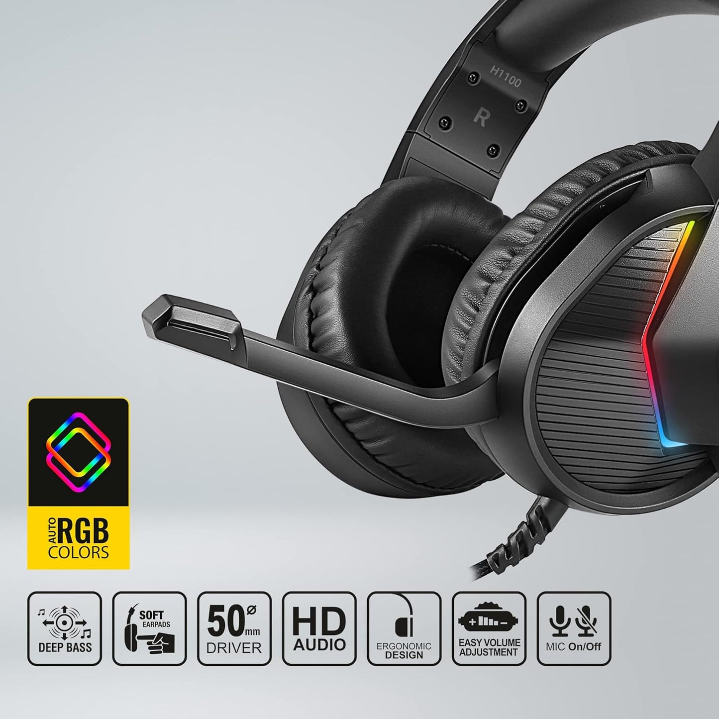 ANT ESPORTS H1100 PRO AUTO RGB WIRED GAMING HEADSET (BLACK)
