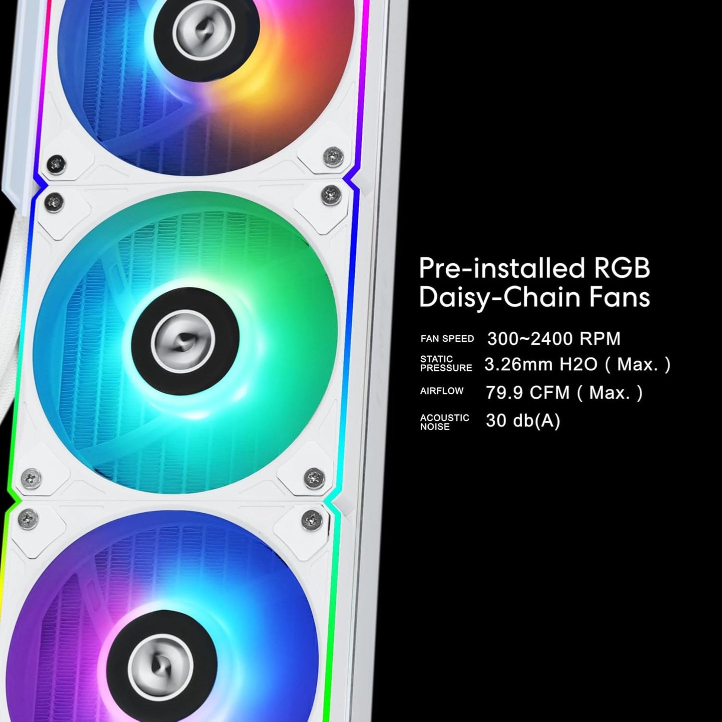 LIAN LI HYDROSHIFT LCD 360R ARGB CPU LIQUID COOLER (WHITE)