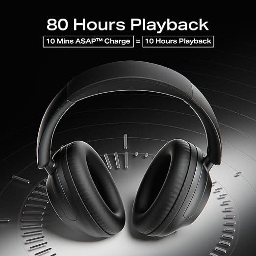Boat New Launch Rockerz 650 Pro Bluetooth Over Ear Headphones with Mic (Iris Black)