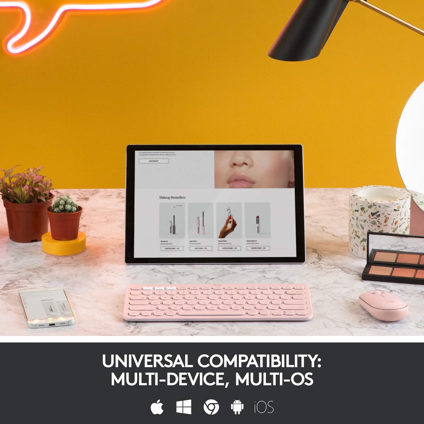 LOGITECH K380S WIRELESS MULTI-DEVICE BLUETOOTH KEYBOARD ROSE