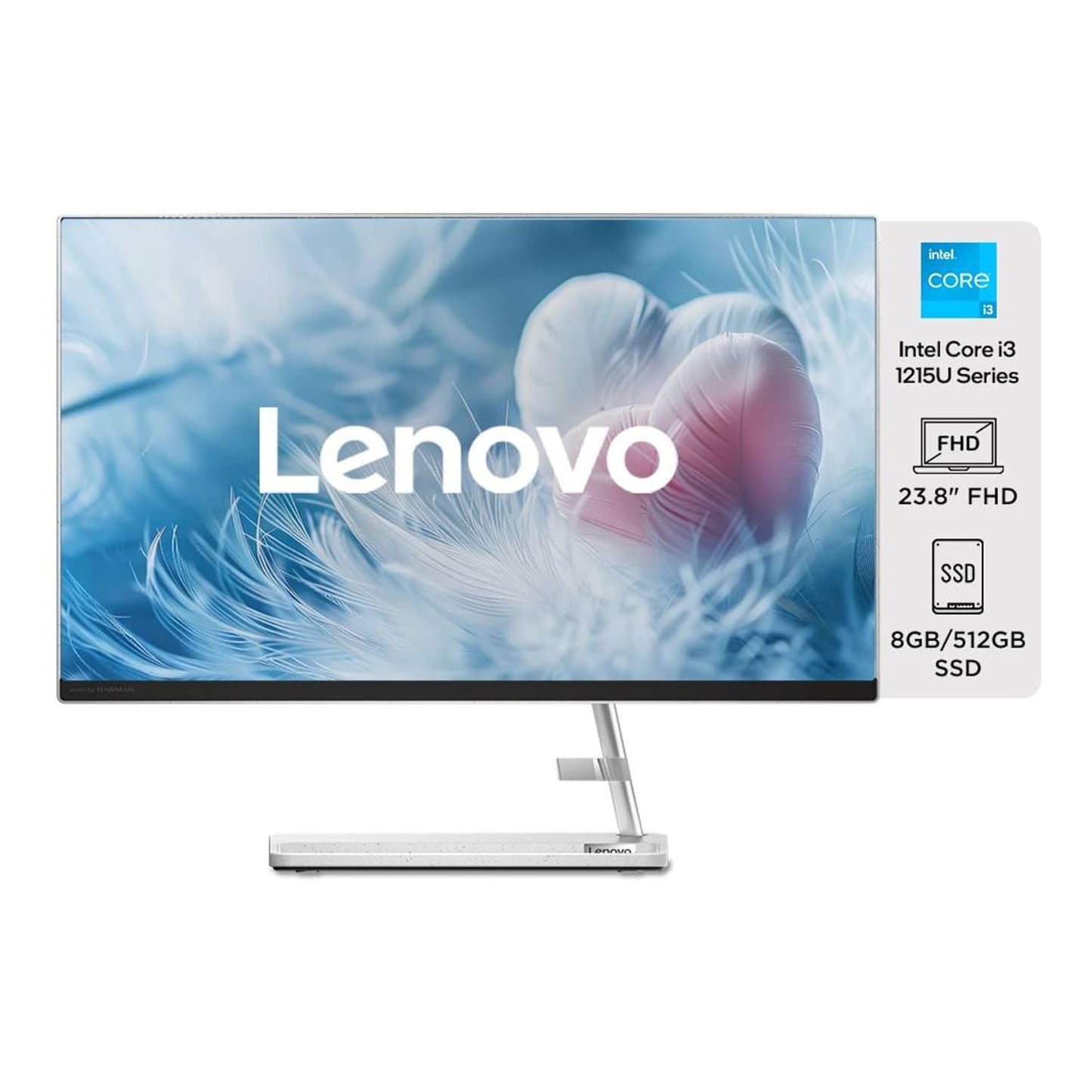 LENOVO IDEACENTRE AIO 3 12TH GEN INTEL I3 23.8 INCH FHD WVA 3-SIDE EDGELESS ALL-IN-ONE DESKTOP WITH ALEXA BUILT-IN (8GB/512GB SSD/WIN11/MS OFFICE 2021/HD 720P CAMERA/WIRELESS KEYBOARD & MOUSE) F0GH017DIN
