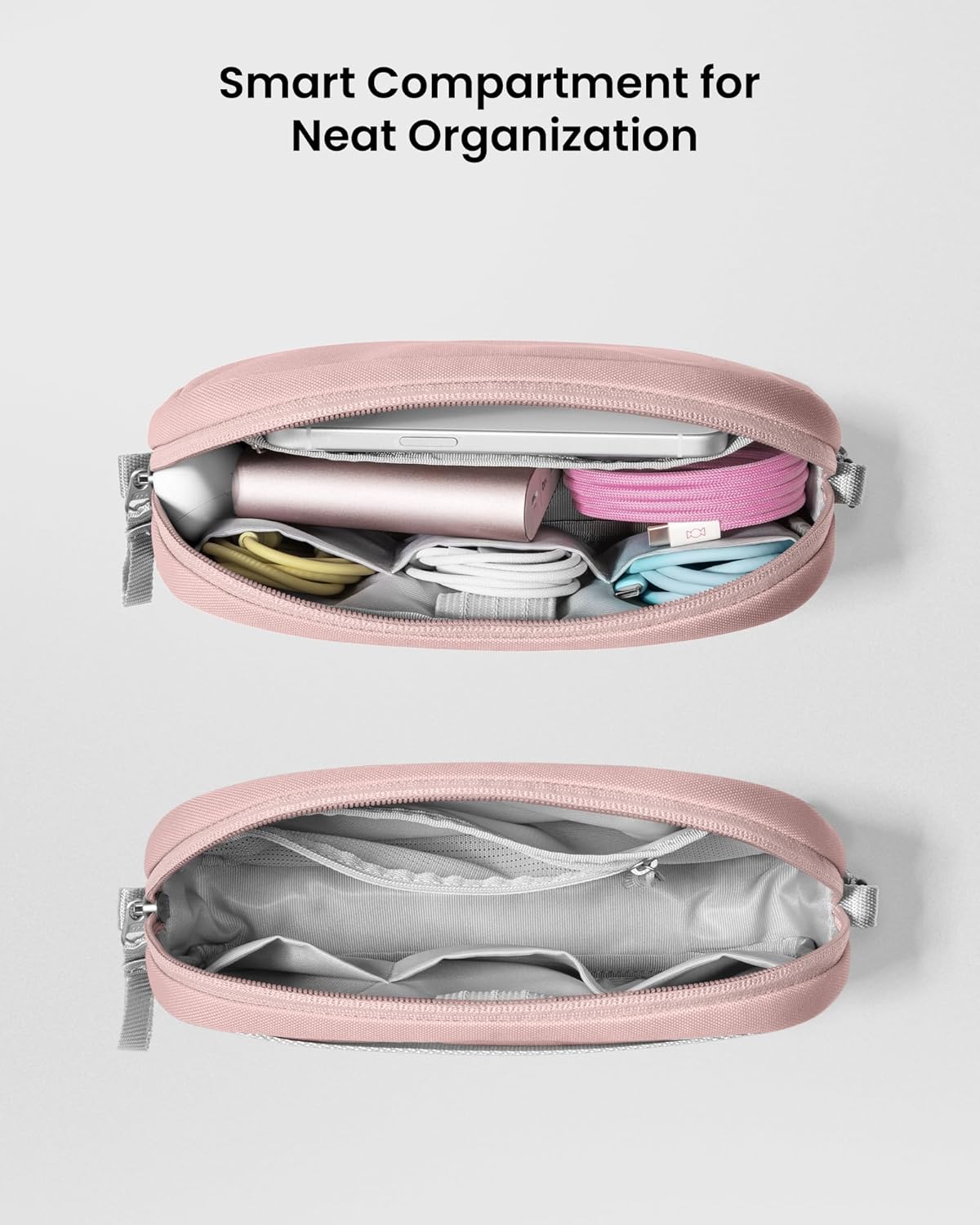 TOMTOC LIGHT-T12 ELECTRONIC ACCESSORY POUCH 1L-PINK