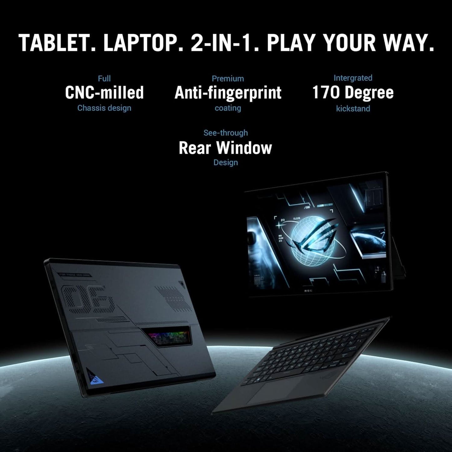ASUS ROG FLOW Z13 (2023) 56WHR BATTERY, INTEL CORE I9-13900H 13TH GEN, 13.4 INCH QHD+ 165HZ, 8GB RTX 4060, 2-IN-1 GAMING LAPTOP (16GB/1TB SSD/WINDOWS 11/OFFICE 2021/BLACK/1.18 KG), GZ301VV-MU014WS