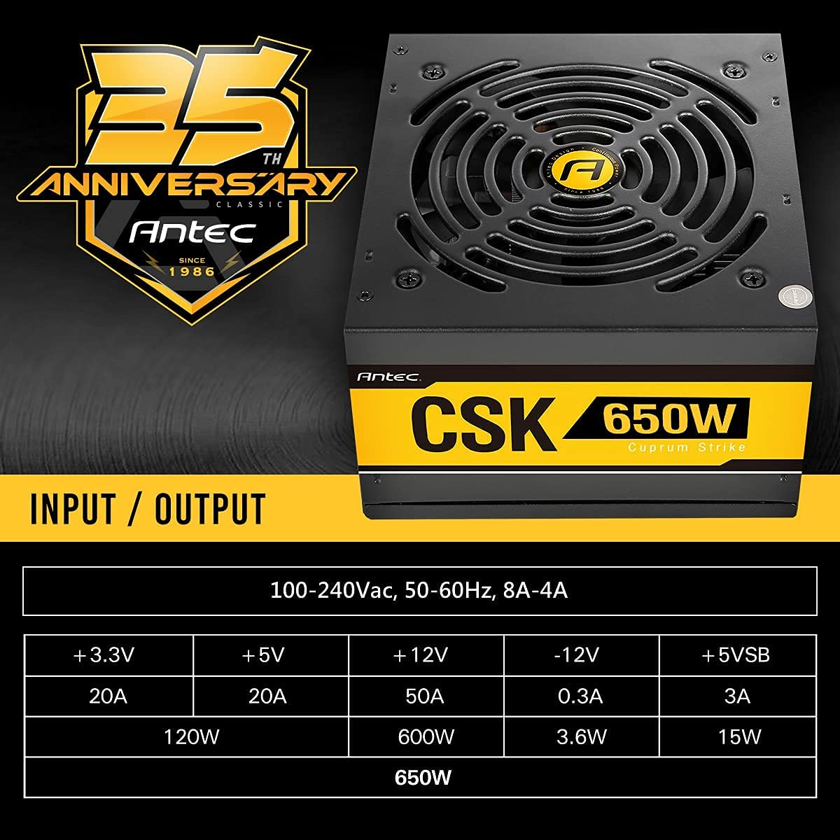 ANTEC CSK650 650 WATT 80 PLUS BRONZE SMPS