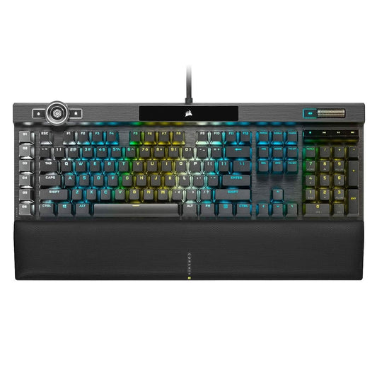 CORSAIR K100 RGB OPTICAL-MECHANICAL GAMING KEYBOARD BACKLIT RGB LED CORSAIR OPX BLACK PBT KEYCAPS CH-912A01A-NA