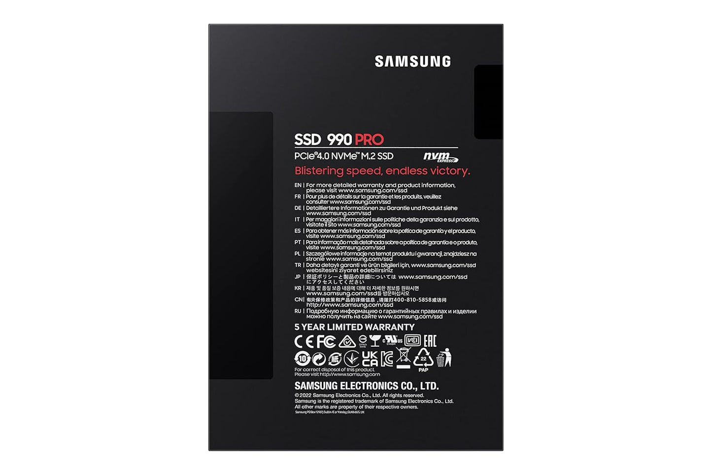 SAMSUNG 990 PRO SSD 2TB PCIE 4.0 M.2 INTERNAL SOLID STATE DRIVE