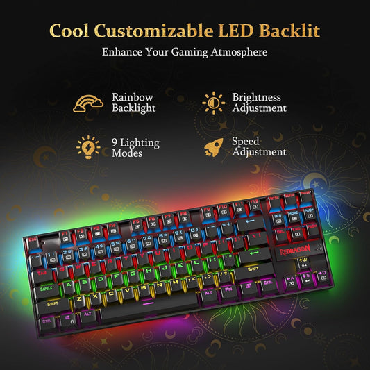 REDRAGON K552 RAINBOW KUMARA USB GAMING RED SWITCH KEYBOARD