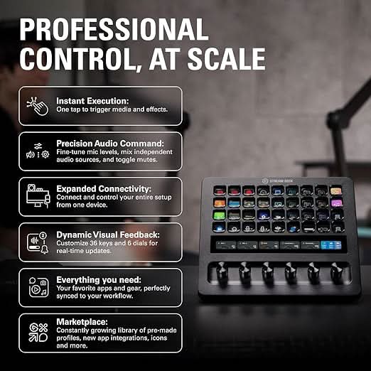 Elgato Stream Deck + XL – Customizable Control Platform with Macro Keys for PC and Mac