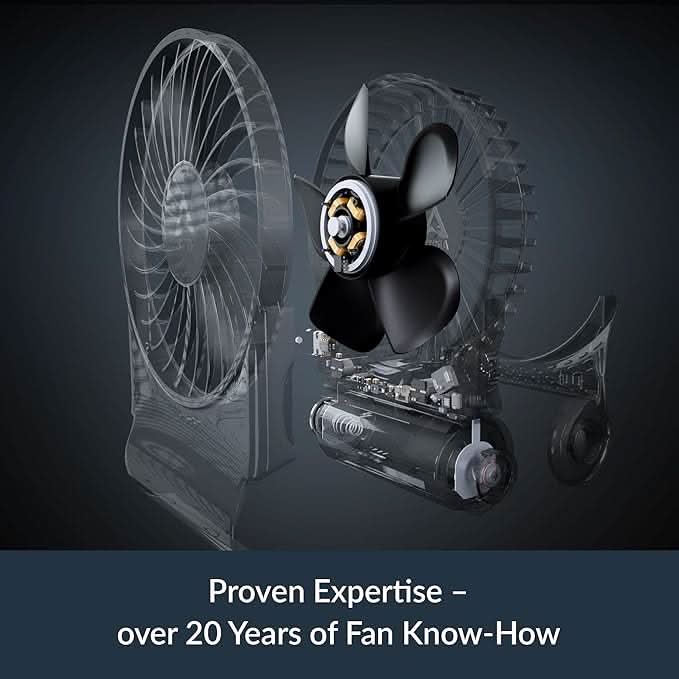 ARCTIC Summair 2Go (Black) - Rechargeable Powerful Handheld Fan