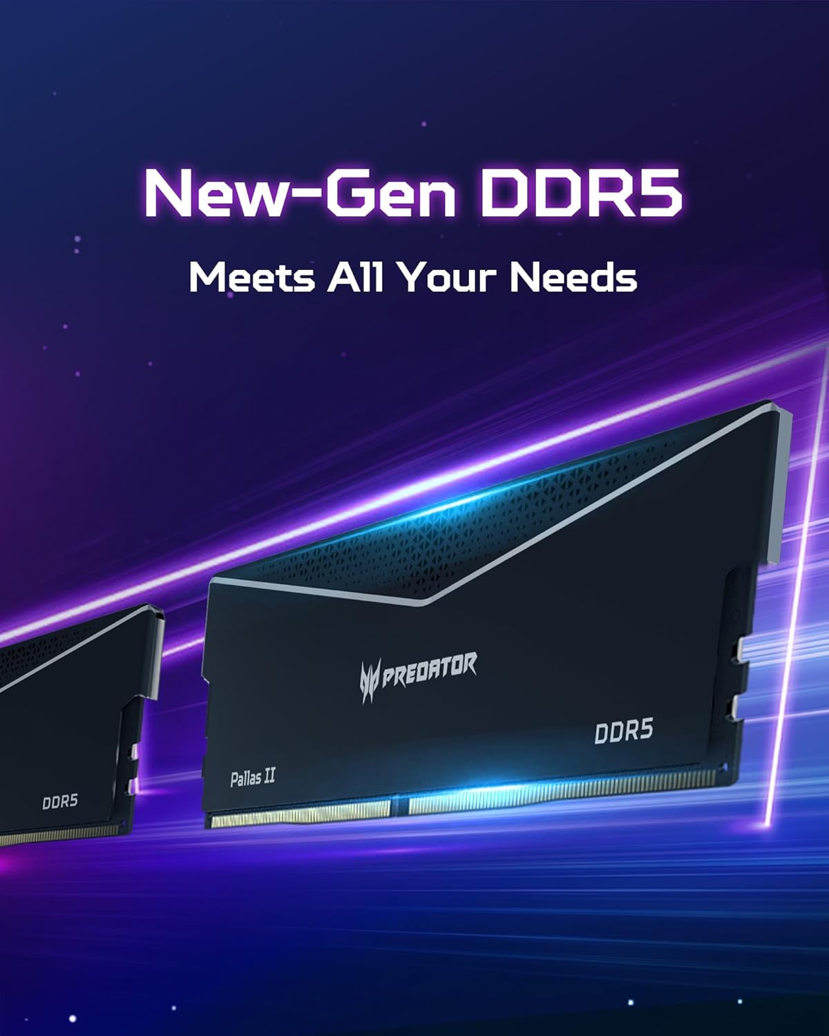 PREDATOR PALLASII DDR5 HEATSINK U-DIMM 6000MHZ 64GB (32GB*2) BLACK BL.9BWWR.437