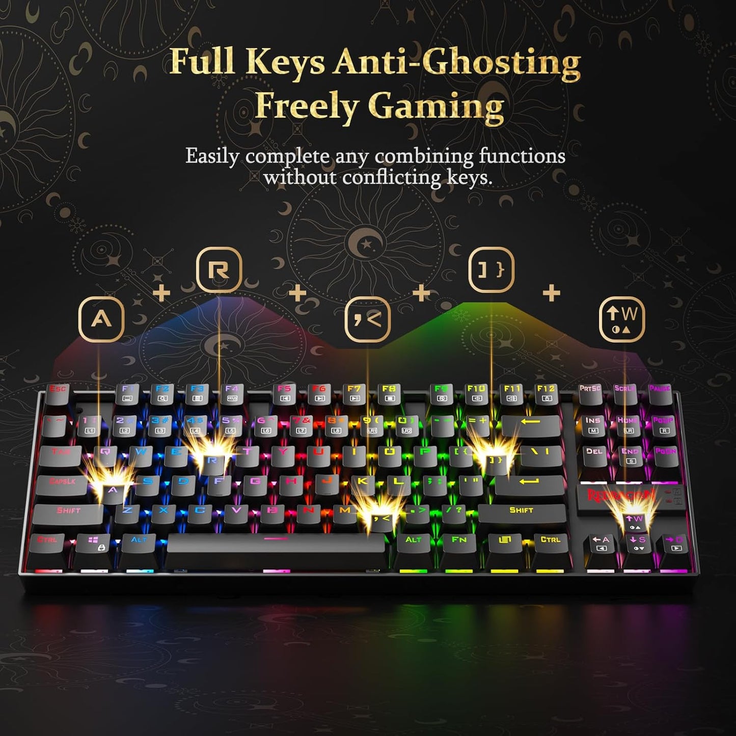 REDRAGON K552 RAINBOW KUMARA USB GAMING RED SWITCH KEYBOARD