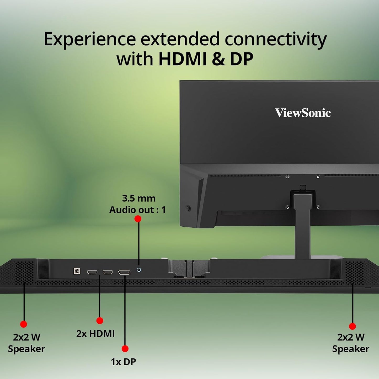 VIEWSONIC VA2708-4K-MHD, 27-INCH (68.58CM) 4K UHD MONITOR, SUPERCLEAR IPS, HDR10, SRGB 104%, 1.07B COLORS, DUAL SPEAKERS, DUAL HDMI 2.0, DP, EYE PROTECH+, 3-SIDED FRAMELESS, SLIM DESIGN