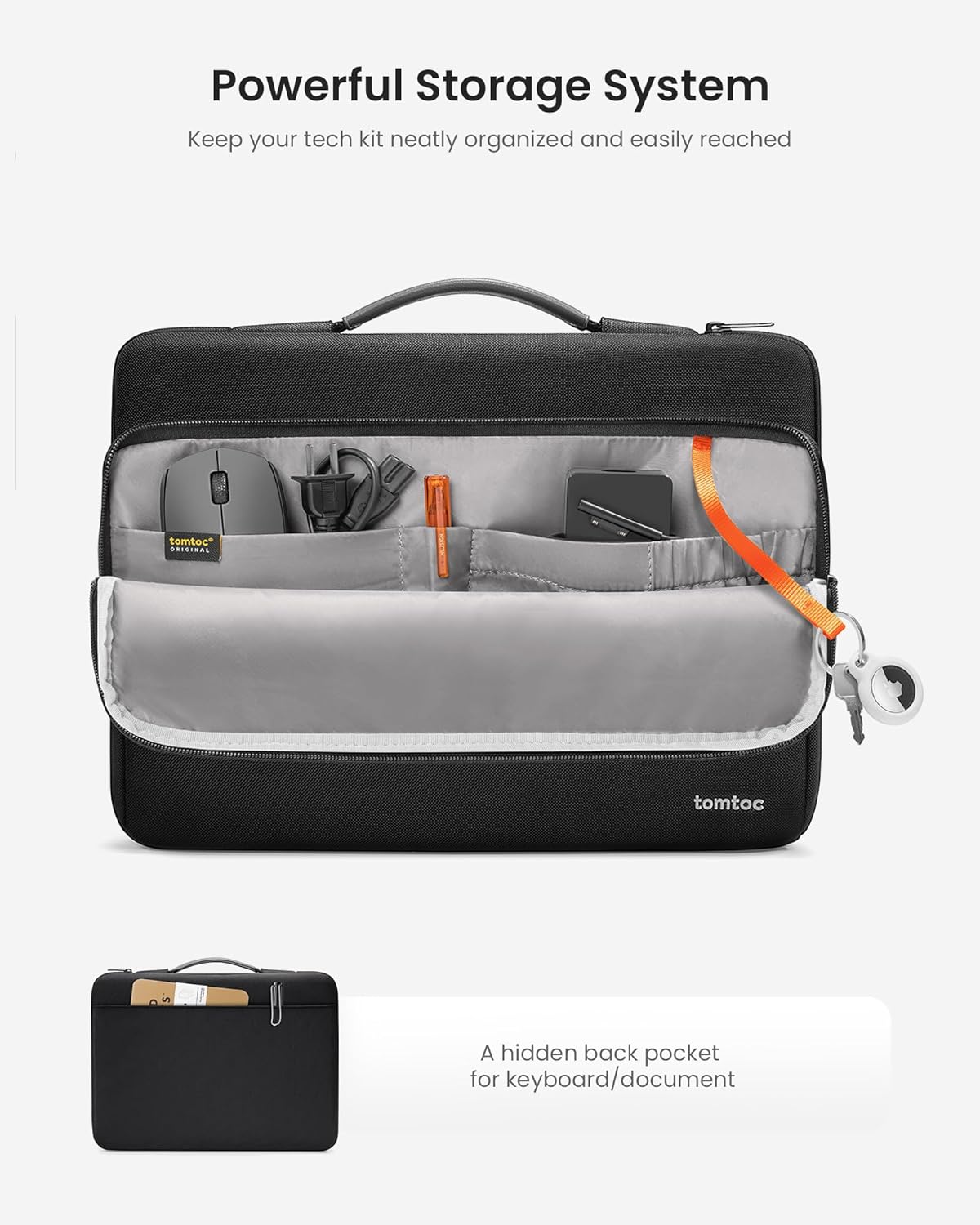 TOMTOC DEFENDER-A14 LAPTOP BRIEFCASE 13.5-14 INCH-BLACK