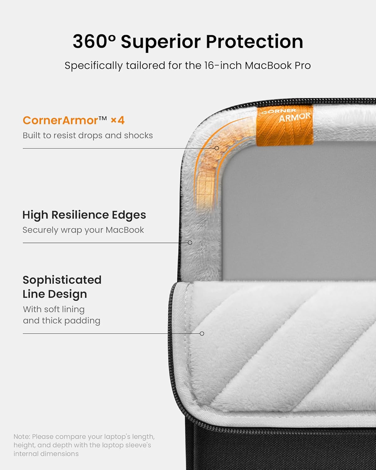 TOMTOC DEFENDER-A13 LAPTOP SLEEVE 16 INCH-NAVY BLUE