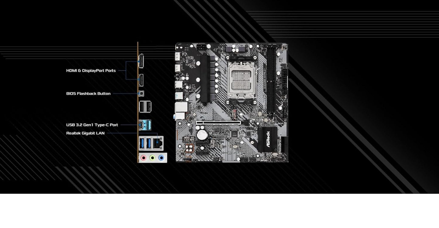 ASROCK B650M-H/M.2+ MICRO ATX MOTHERBOARD DDR5