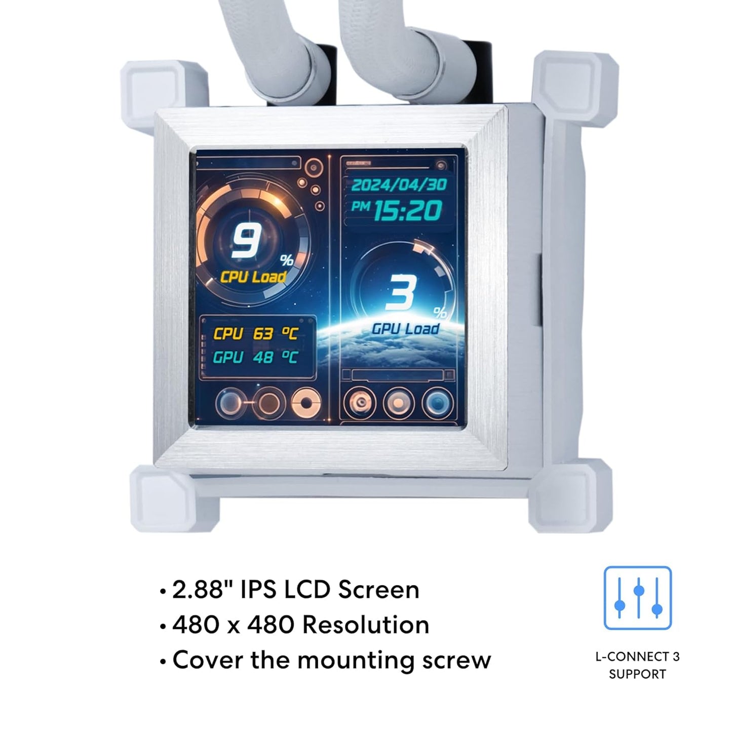 LIAN LI HYDROSHIFT LCD 360R ARGB CPU LIQUID COOLER (WHITE)