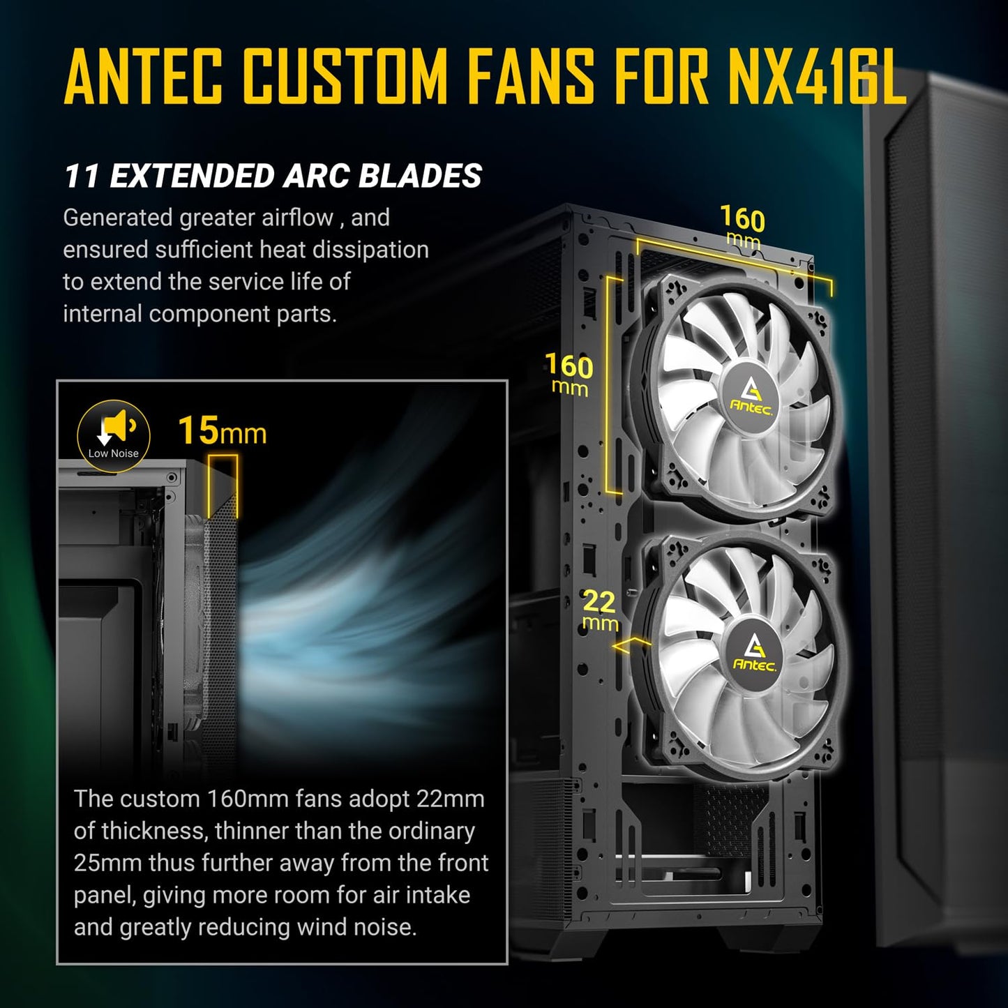 ANTEC NX416L ARGB (ATX) MID TOWER CABINET (BLACK)