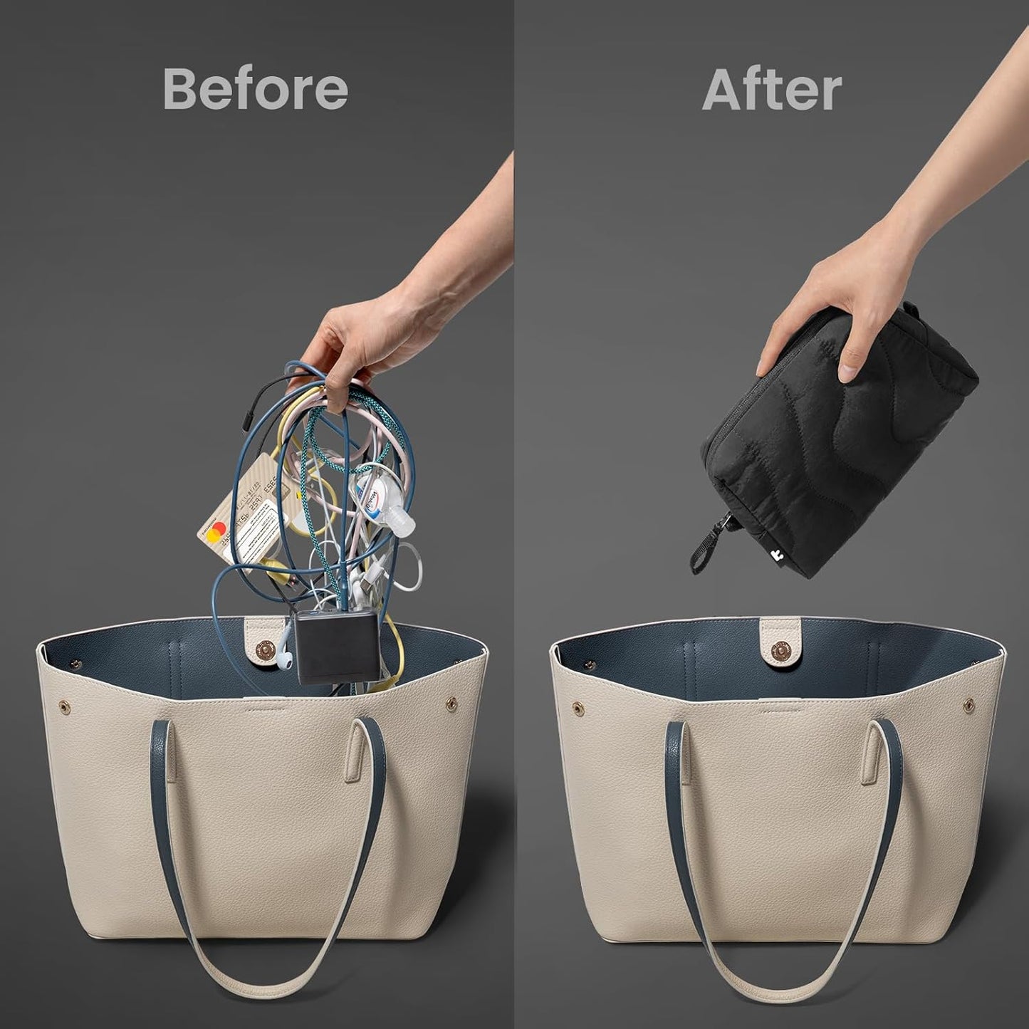 TOMTOC TERRA-A27 ACCESSORY POUCH 2L-BEIGE