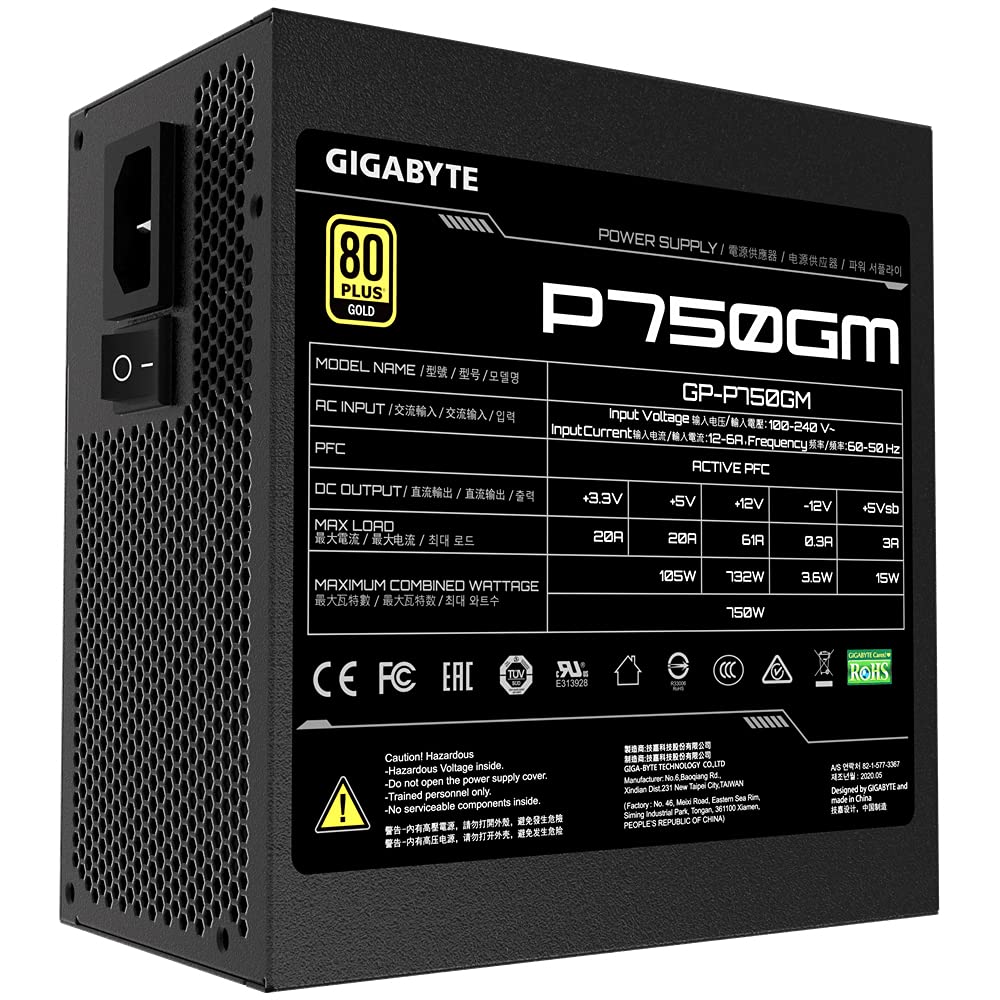 GIGABYTE 750W GP-P750GM 80 PLUS GOLD FULLY MODULAR SMPS