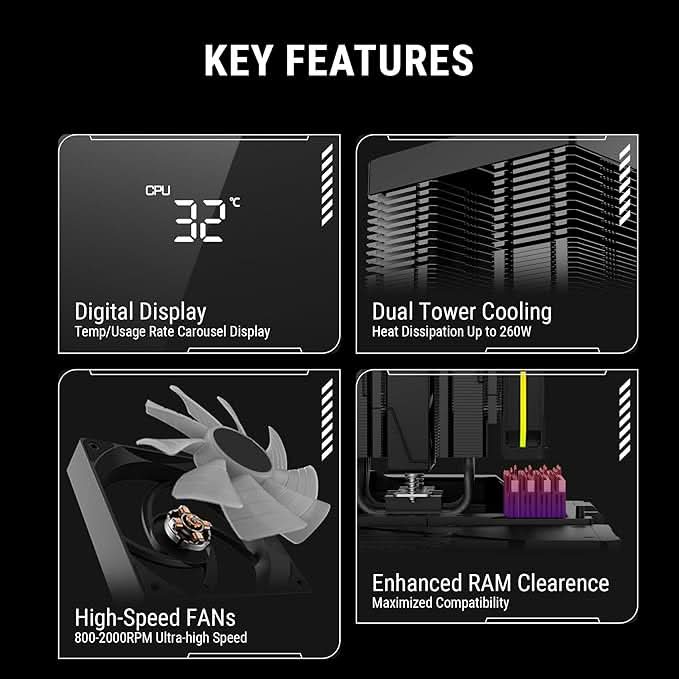 Ant Esports V8 Digital CPU Air Cooler