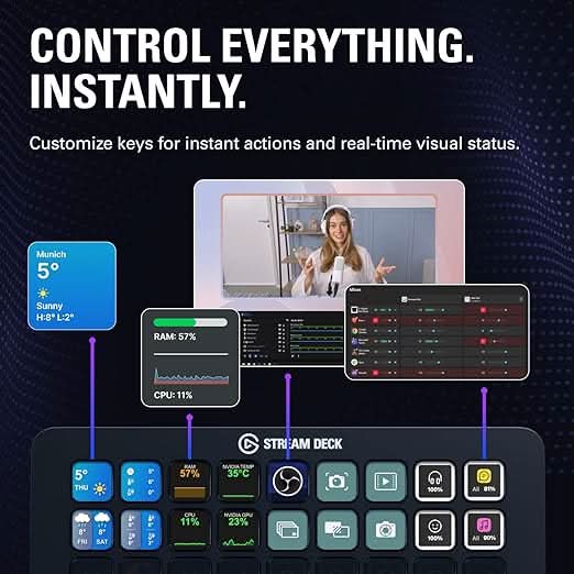 Elgato Stream Deck + XL – Customizable Control Platform with Macro Keys for PC and Mac