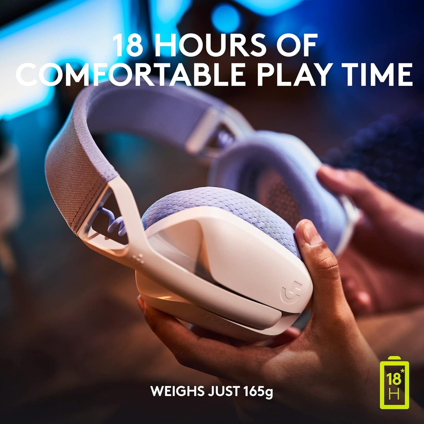 LOGITECH G435 LIGHTSPEED WIRELESS GAMING HEADSET - WHITE