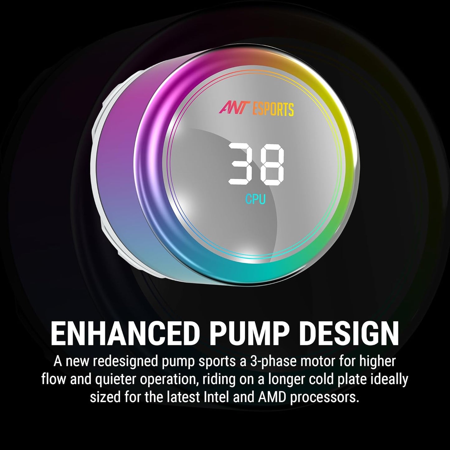 ANT ESPORTS ICE CHROMA ML360 ARGB LIQUID COOLER - WHITE