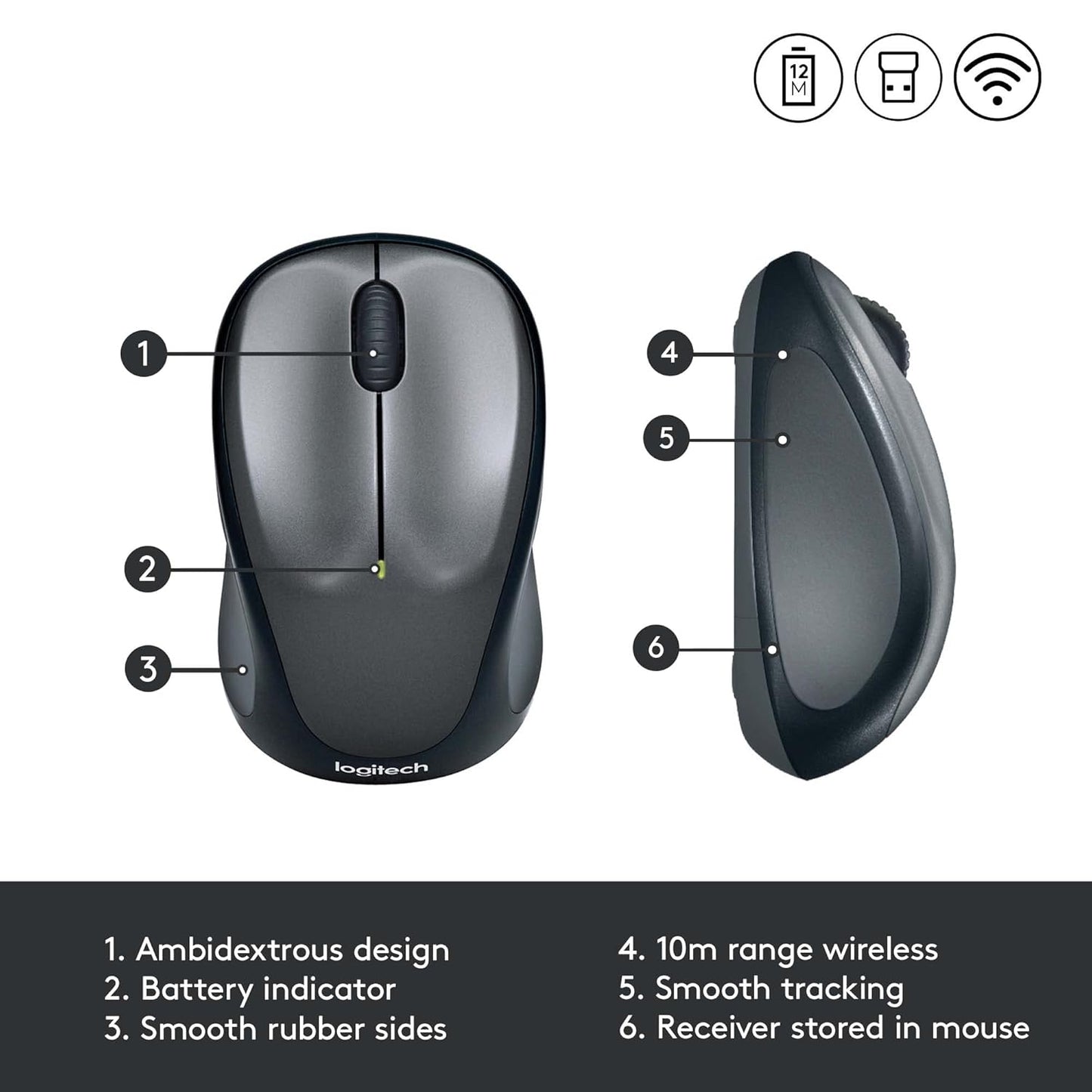 LOGITECH WIRELESS MOUSE M235 - COLT GLOSSY