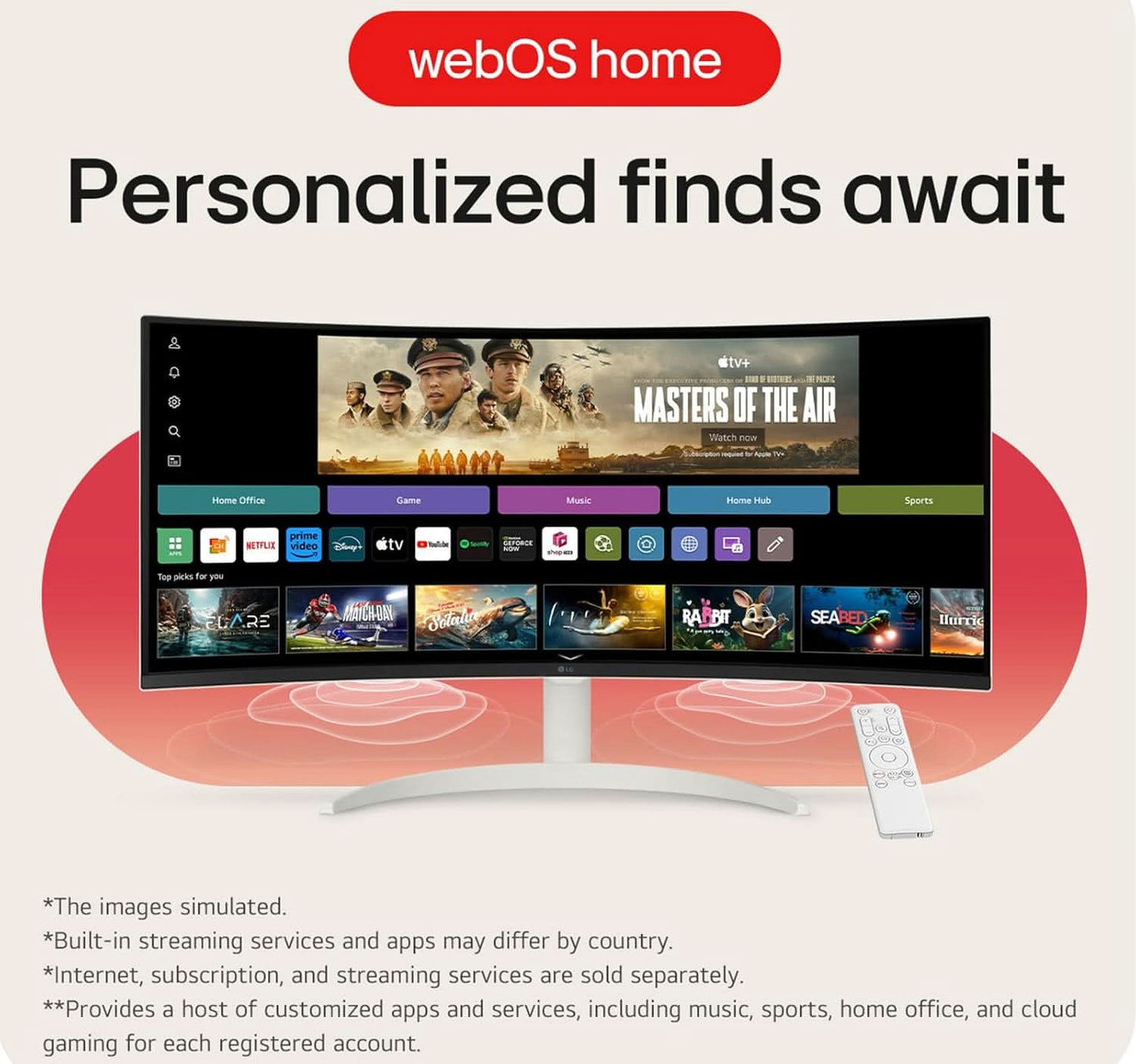 LG 34SR65QC-W 34 INCHES CURVED ULTRAWIDE WQHD SMART MONITOR, WHITE